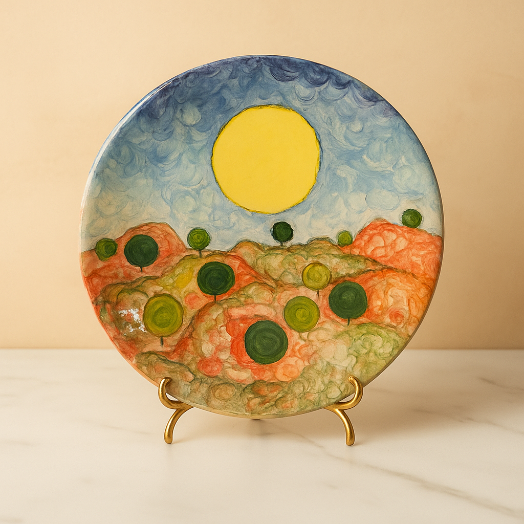 Piatto decorativo con paesaggio
