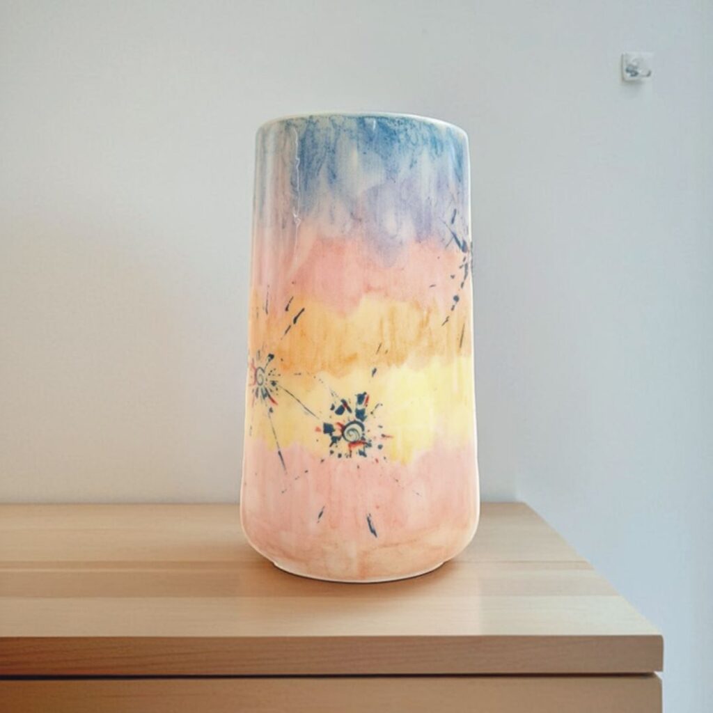Vaso dipinto a mano toni pastello