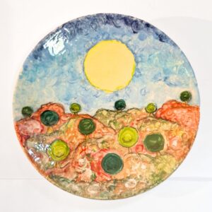 piatto decorato a mano paesaggio