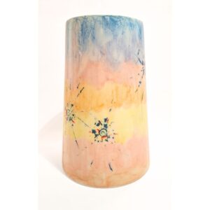 vaso dipinto a mano toni pastello frontale